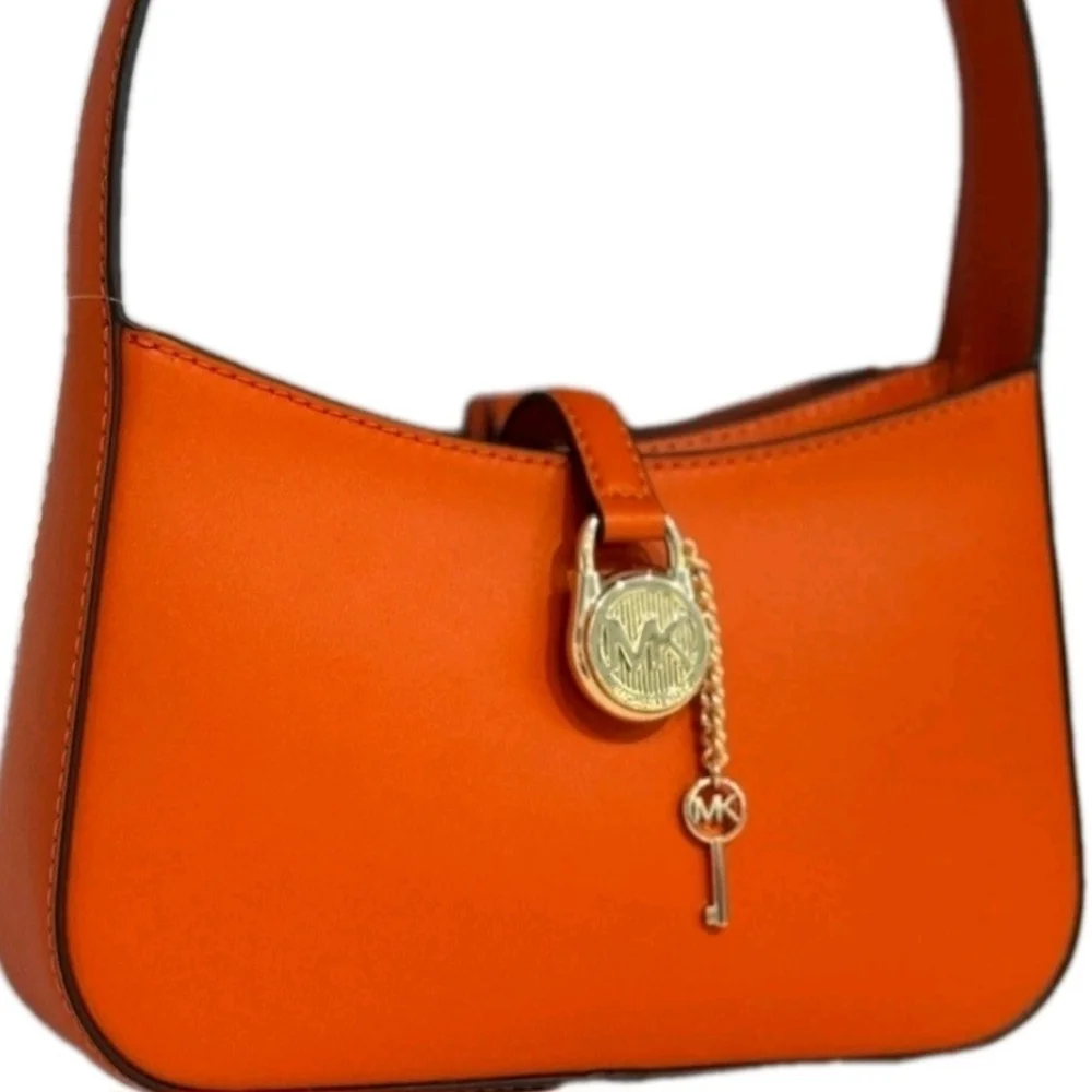 Michael Kors Orange Lyra Small Leather Handbag/ Clutch (NWT)